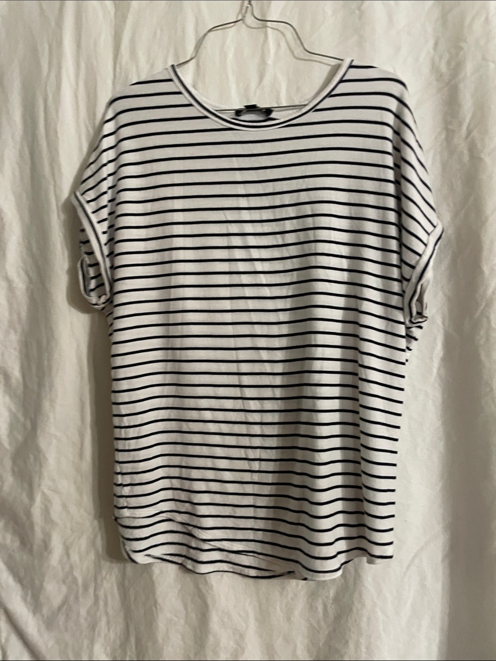 Buffalo David Bitton White Tee with Black Stripes